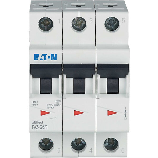 Eaton Leitungsschutzschalter C 6A, 3p FAZ-C6/3